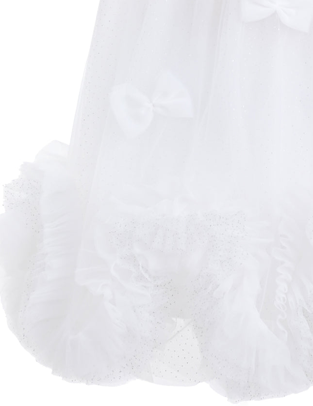 kids atelier tulleen White Mirielle Ribbon Bow Dress