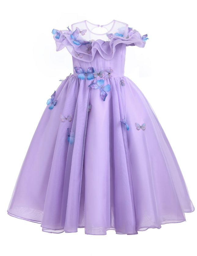 kids atelier tulleen Lavender Zelia Butterfly Gown