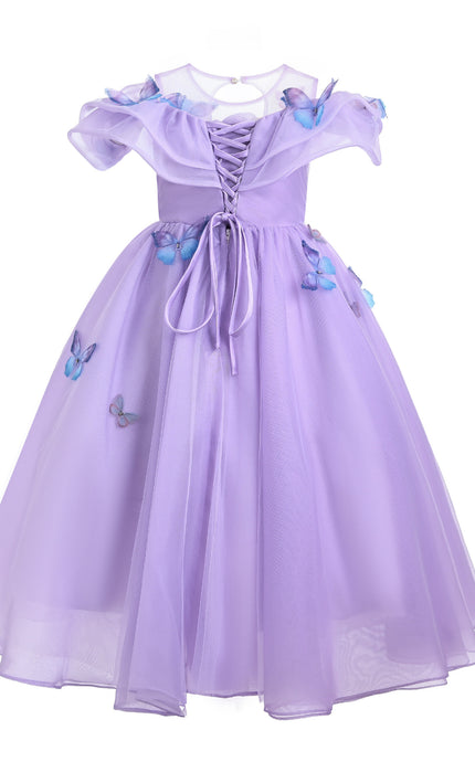kids atelier tulleen Lavender Zelia Butterfly Gown