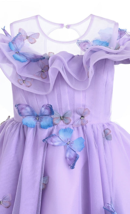 kids atelier tulleen Lavender Zelia Butterfly Gown