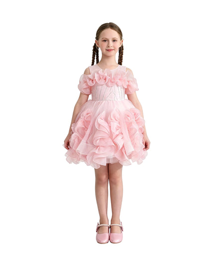 kids atelier tulleen Pink Zaria Ruffled Party Dress