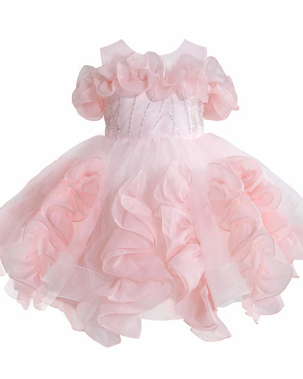 kids atelier tulleen Pink Zaria Ruffled Party Dress