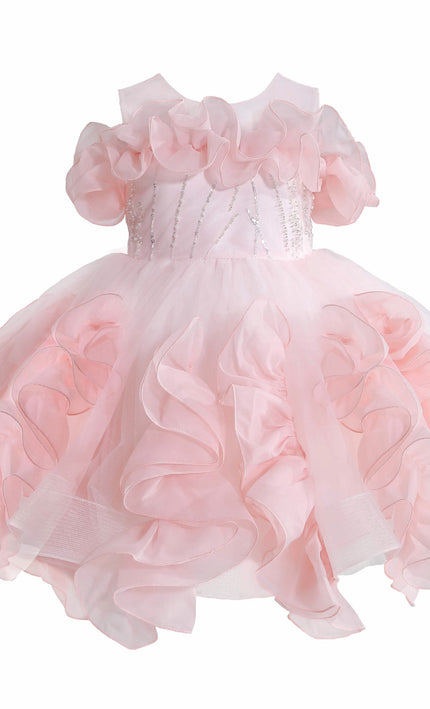 kids atelier tulleen Pink Zaria Ruffled Party Dress