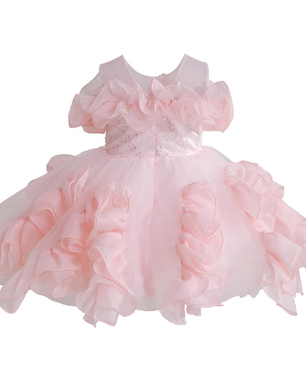 kids atelier tulleen Pink Zaria Ruffled Party Dress