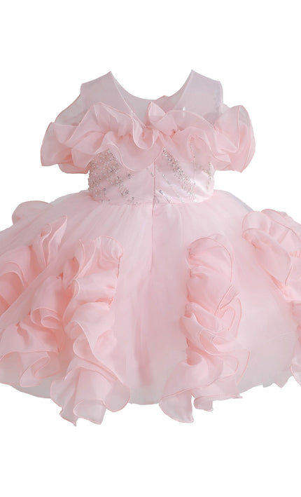 kids atelier tulleen Pink Zaria Ruffled Party Dress