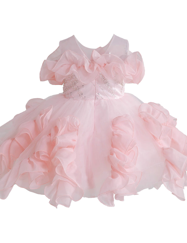 kids atelier tulleen Pink Zaria Ruffled Party Dress