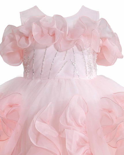 kids atelier tulleen Pink Zaria Ruffled Party Dress