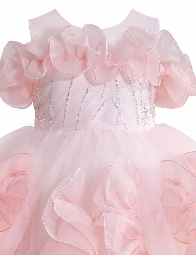 kids atelier tulleen Pink Zaria Ruffled Party Dress