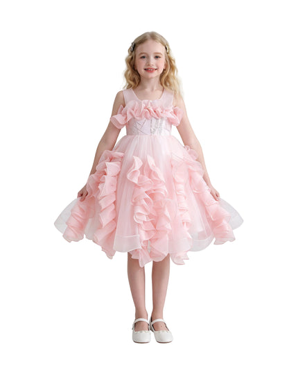 kids atelier tulleen Pink Avalora Ruffled Formal Dress