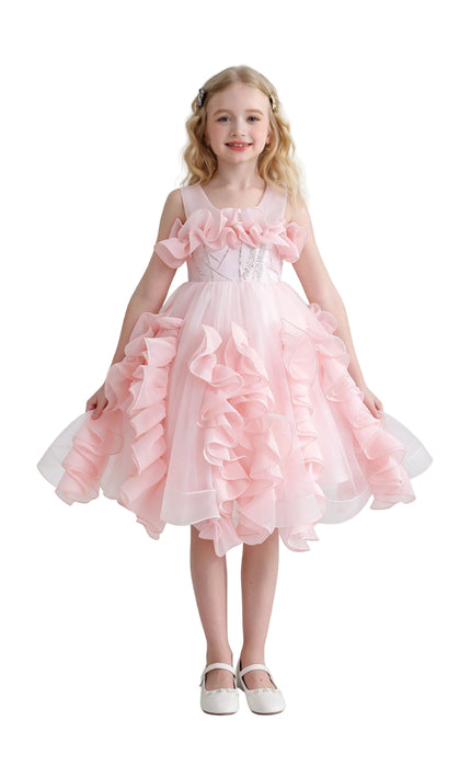 kids atelier tulleen Pink Avalora Ruffled Formal Dress