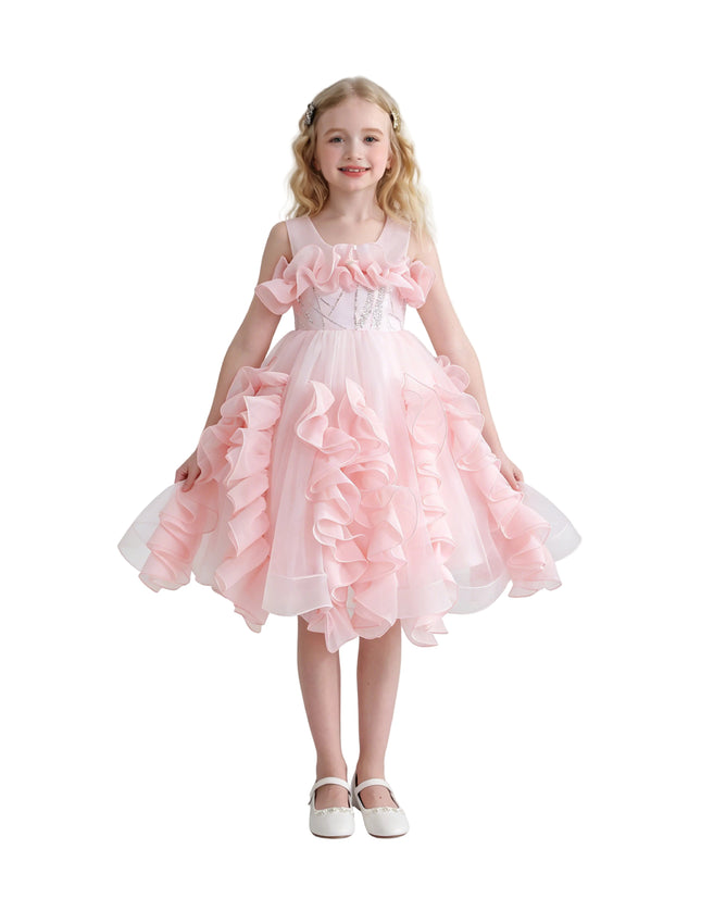 kids atelier tulleen Pink Avalora Ruffled Formal Dress