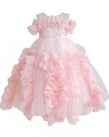 kids atelier tulleen Pink Avalora Ruffled Formal Dress