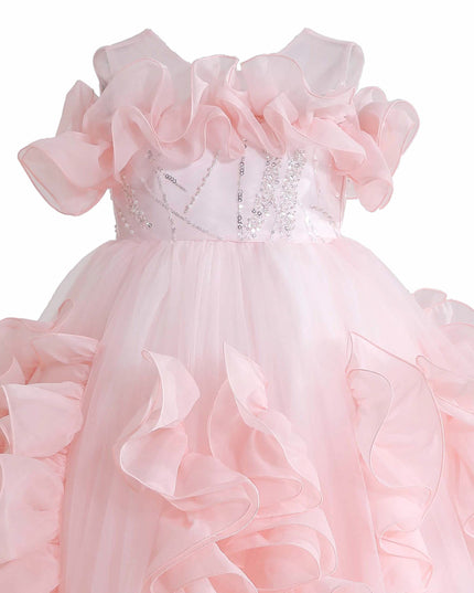 kids atelier tulleen Pink Avalora Ruffled Formal Dress