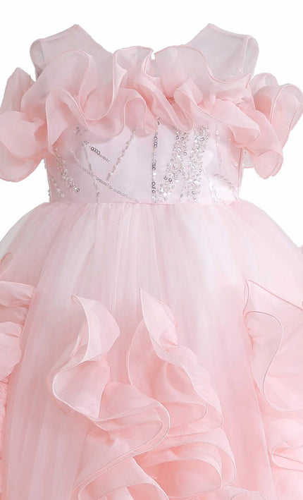kids atelier tulleen Pink Avalora Ruffled Formal Dress