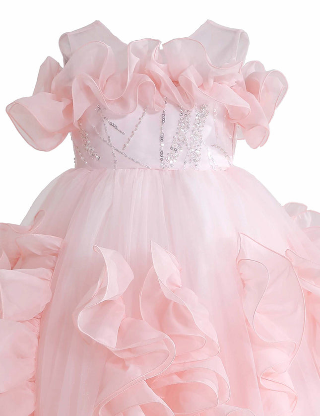 kids atelier tulleen Pink Avalora Ruffled Formal Dress