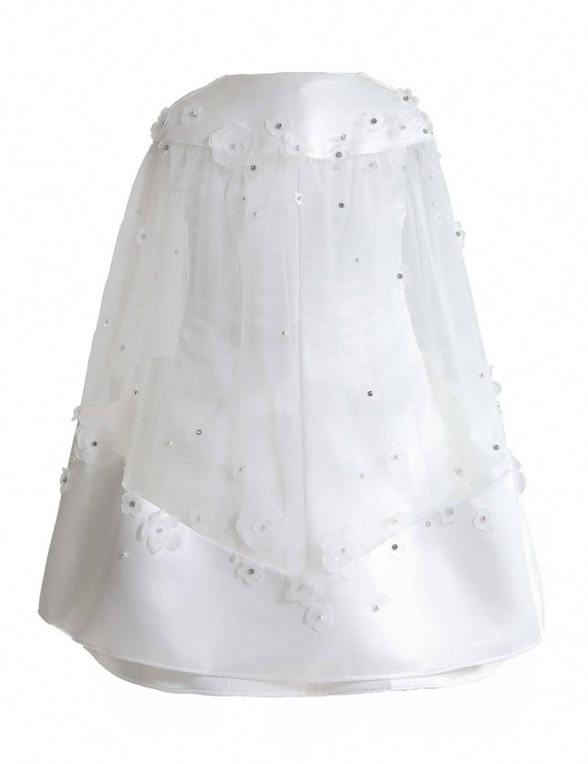 kids atelier tulleen White HoneyBelle Floral Overlay Dress