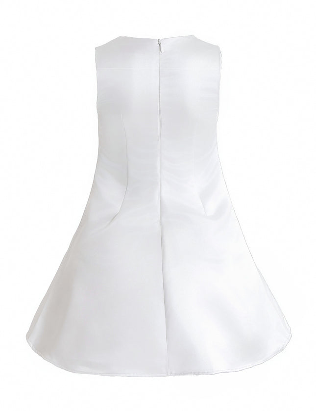 kids atelier tulleen White HoneyBelle Floral Overlay Dress