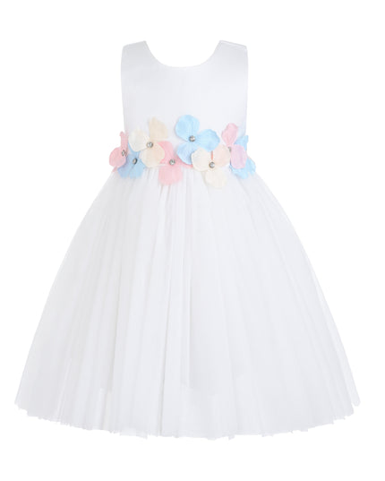 kids atelier tulleen White Elarisse Floral Waist Dress