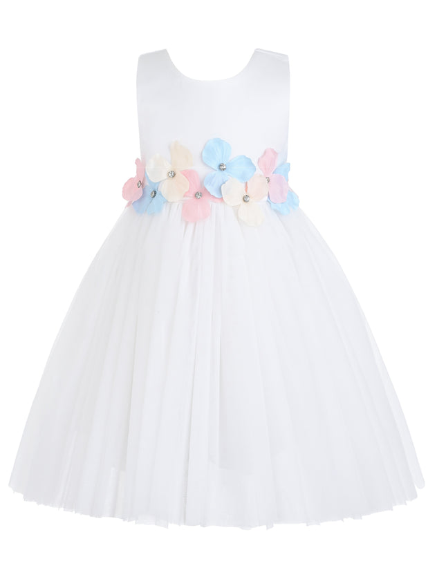 kids atelier tulleen White Elarisse Floral Waist Dress