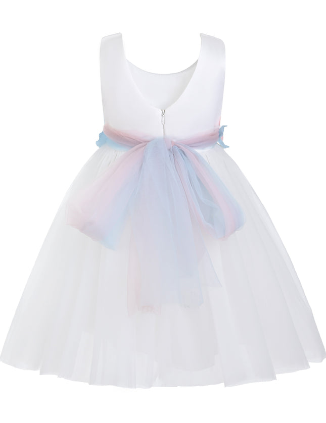 kids atelier tulleen White Elarisse Floral Waist Dress