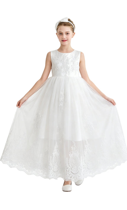kids atelier tulleen White Avalora Lace Tulle Dress