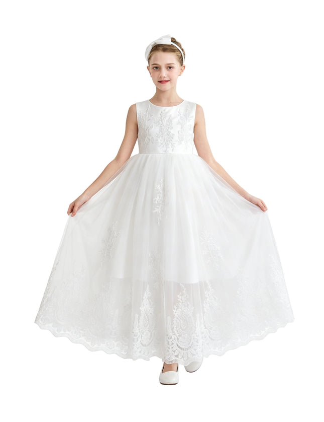 kids atelier tulleen White Avalora Lace Tulle Dress