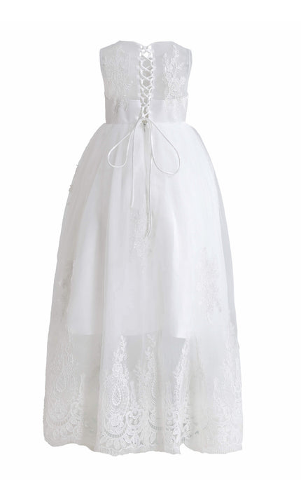 kids atelier tulleen White Avalora Lace Tulle Dress