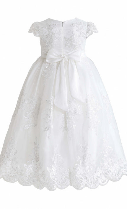 kids atelier tulleen White Valina Lace Communion Dress