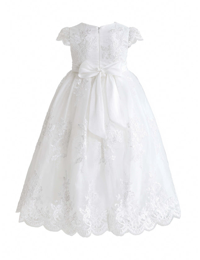 kids atelier tulleen White Valina Lace Communion Dress