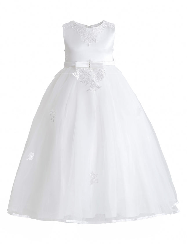 kids atelier tulleen White Azalina Satin Tulle Dress