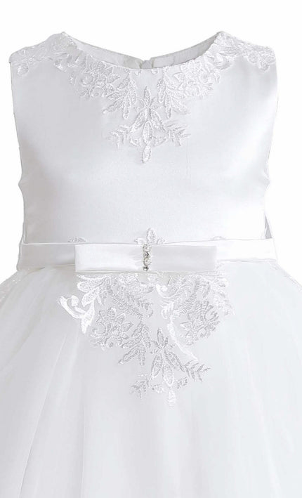 kids atelier tulleen White Azalina Satin Tulle Dress