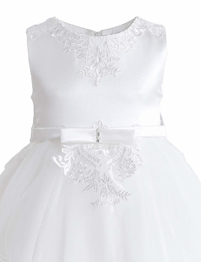 kids atelier tulleen White Azalina Satin Tulle Dress