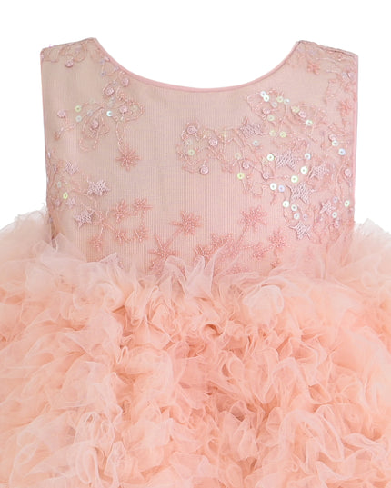 kids atelier Tulleen Pink Beatrice Ruffled Tulle Dress