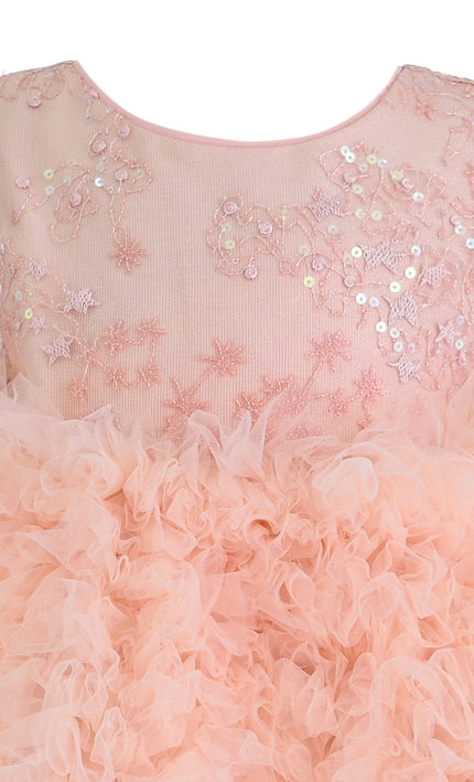 kids atelier Tulleen Pink Beatrice Ruffled Tulle Dress