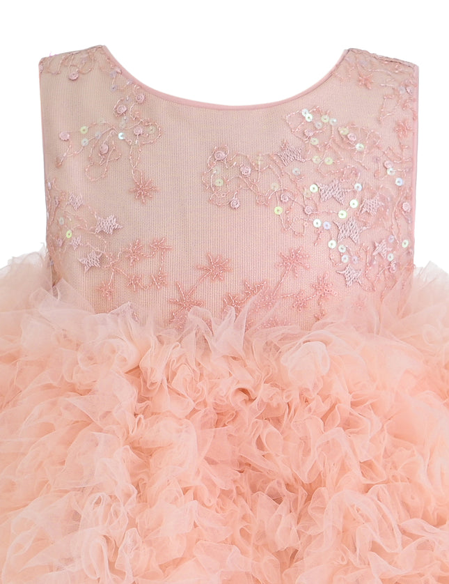 kids atelier Tulleen Pink Beatrice Ruffled Tulle Dress