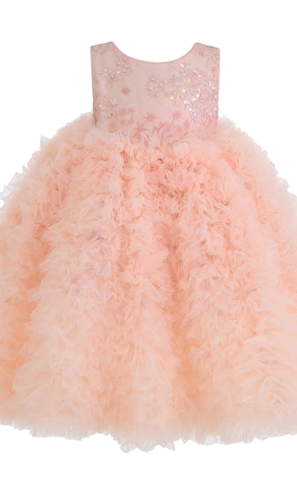 kids atelier Tulleen Pink Beatrice Ruffled Tulle Dress