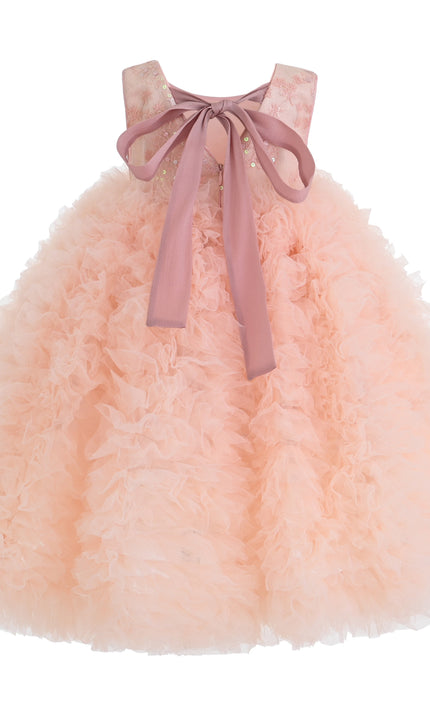 kids atelier Tulleen Pink Beatrice Ruffled Tulle Dress