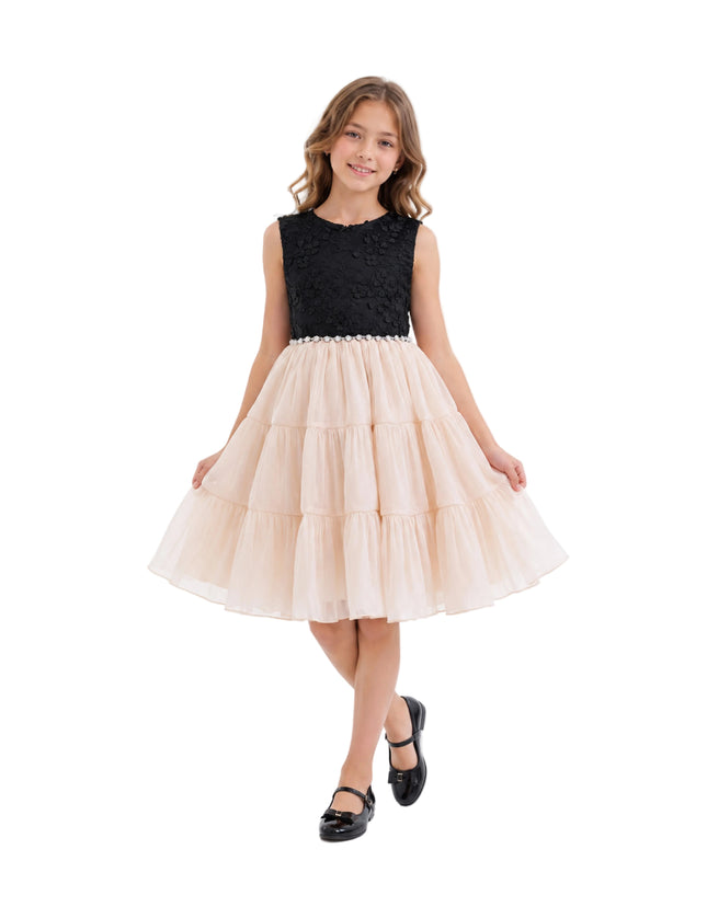 kids atelier tulleen Black Veyona Lace Tulle Dress