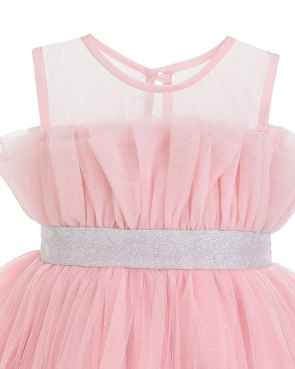 kids atelier tulleen Pink Isolara Tulle Glitter Bow Dress