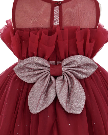 kids atelier tulleen Red Isolara Tulle Glitter Bow Dress
