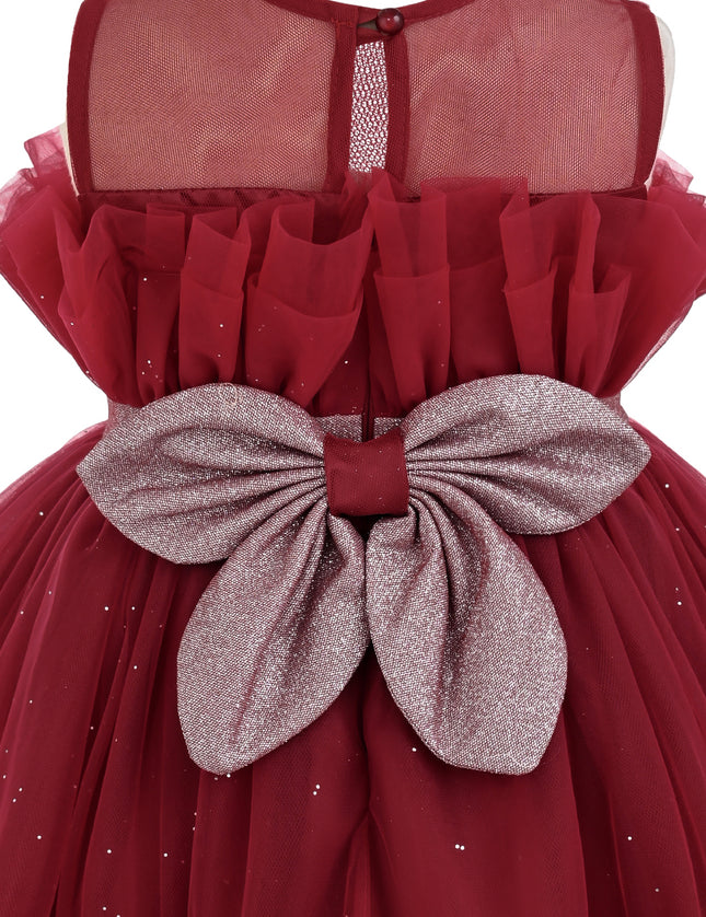 kids atelier tulleen Red Isolara Tulle Glitter Bow Dress