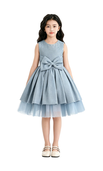 kids atelier tulleen Blue Isalyn Glitter Bow Dress