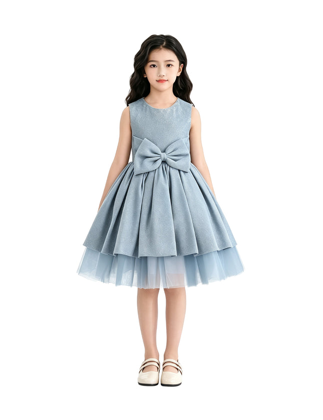 kids atelier tulleen Blue Isalyn Glitter Bow Dress