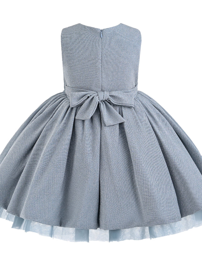 kids atelier tulleen blue Isalyn Glitter Bow Dress
