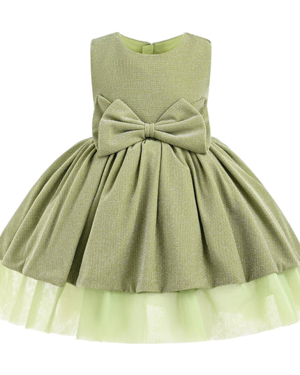 kids atelier tulleen Green Isalyn Glitter Bow Dress