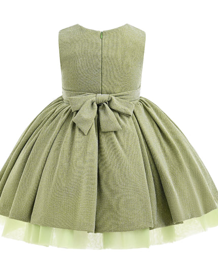 kids atelier tulleen Green Isalyn Glitter Bow Dress