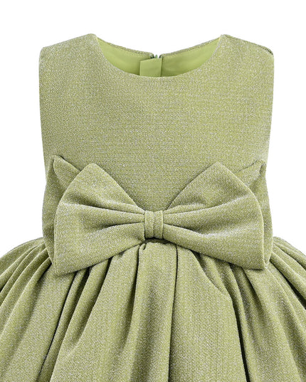 kids atelier tulleen Green Isalyn Glitter Bow Dress