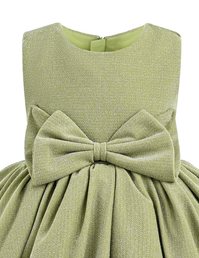 kids atelier tulleen Green Isalyn Glitter Bow Dress