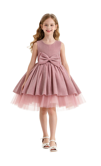 kids atelier tulleen Pink Isalyn Glitter Bow Dress