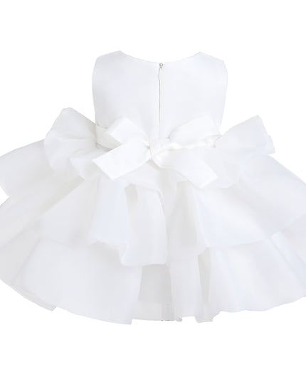 kids atelier tulleen White Altheira Bow Ruffle Dress